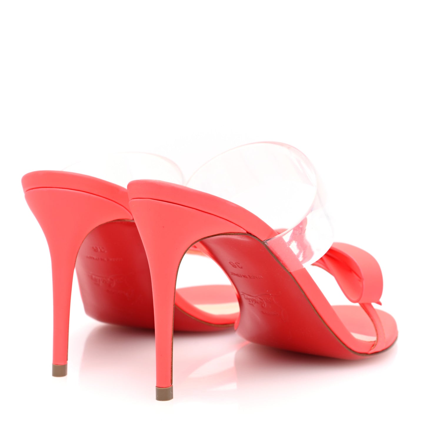 Matte Patent PVC Just Nodo 85 Slide Sandals 36 Fluo