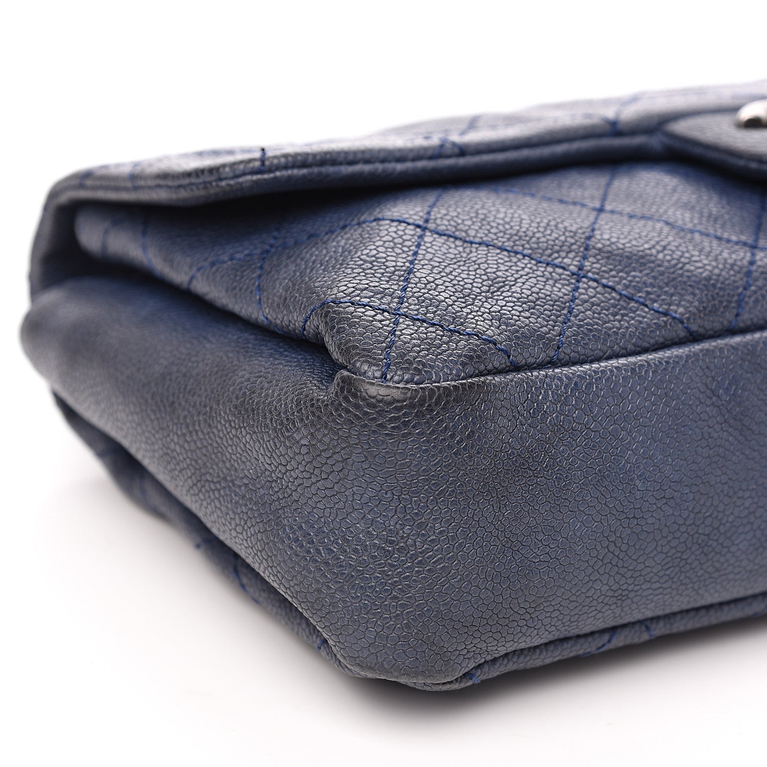Chanel Caviar Quilted Medium Simply CC Flap Blue 7 of 14