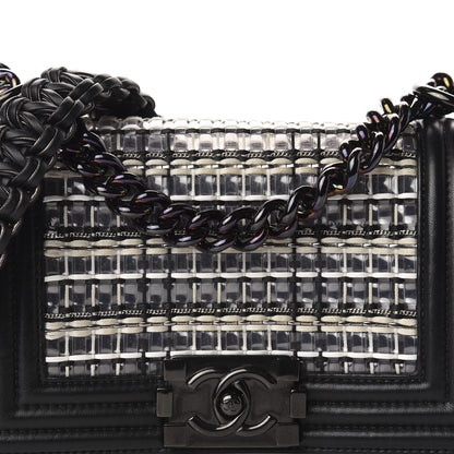 Chanel Lambskin PVC Thread Woven Small Boy Flap Black 14 of 14