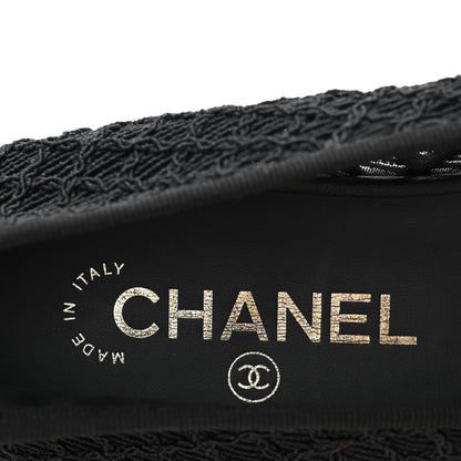 Chanel Embroidered Grosgrain Cap Toe Ballerina Flats 39 Black 8 of 8