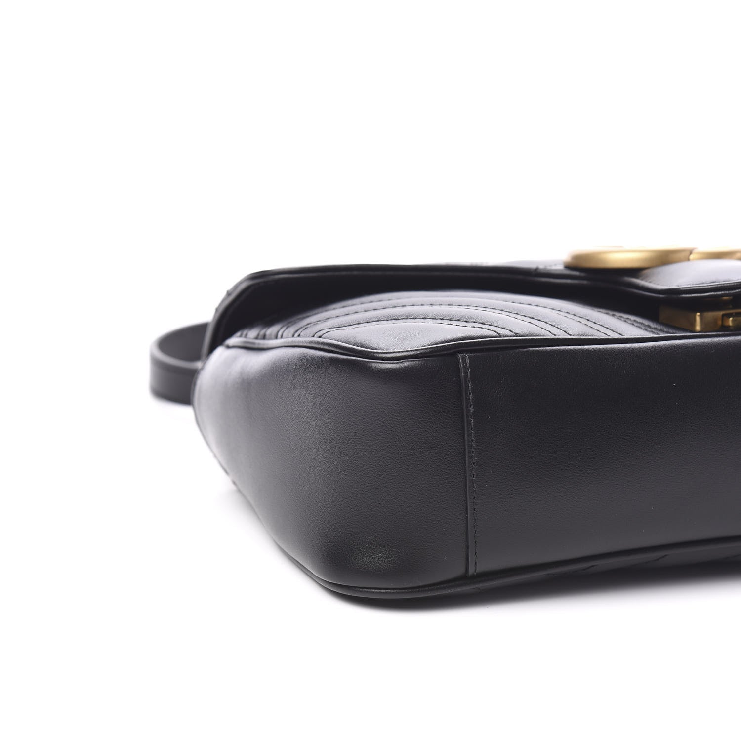 Gucci Calfskin Matelasse Small GG Marmont Shoulder Bag Black 7 of 10