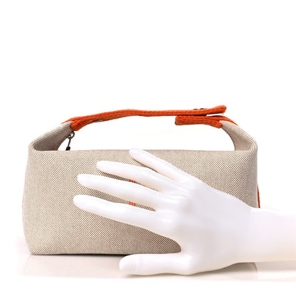 Hermes Canvas Small Bride-A-Brac Pouch Natural Orange 3 of 8