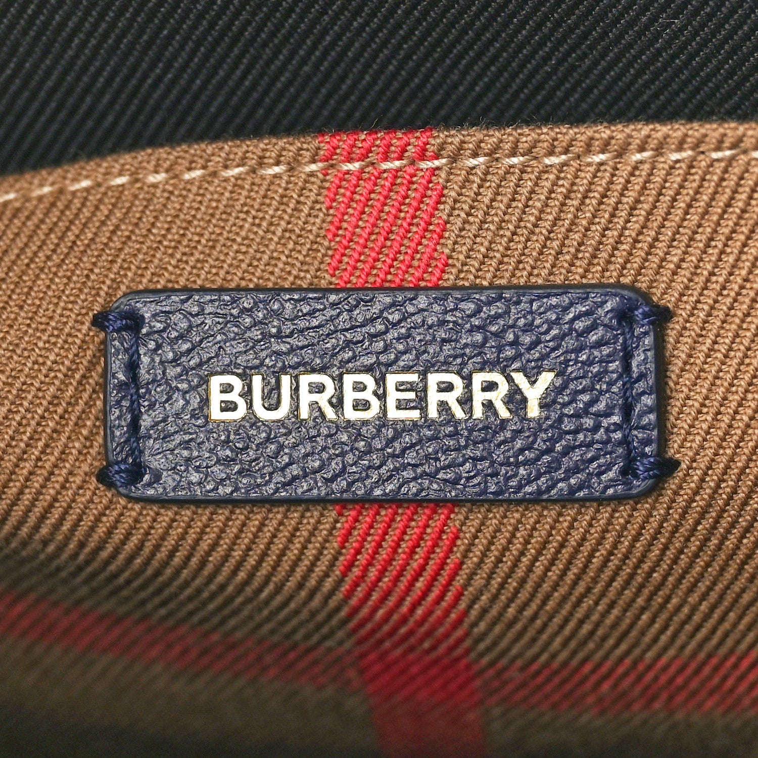 Burberry Calfskin Mega Check Small Banwell Tote Dark Canvas Blue 6 of 9