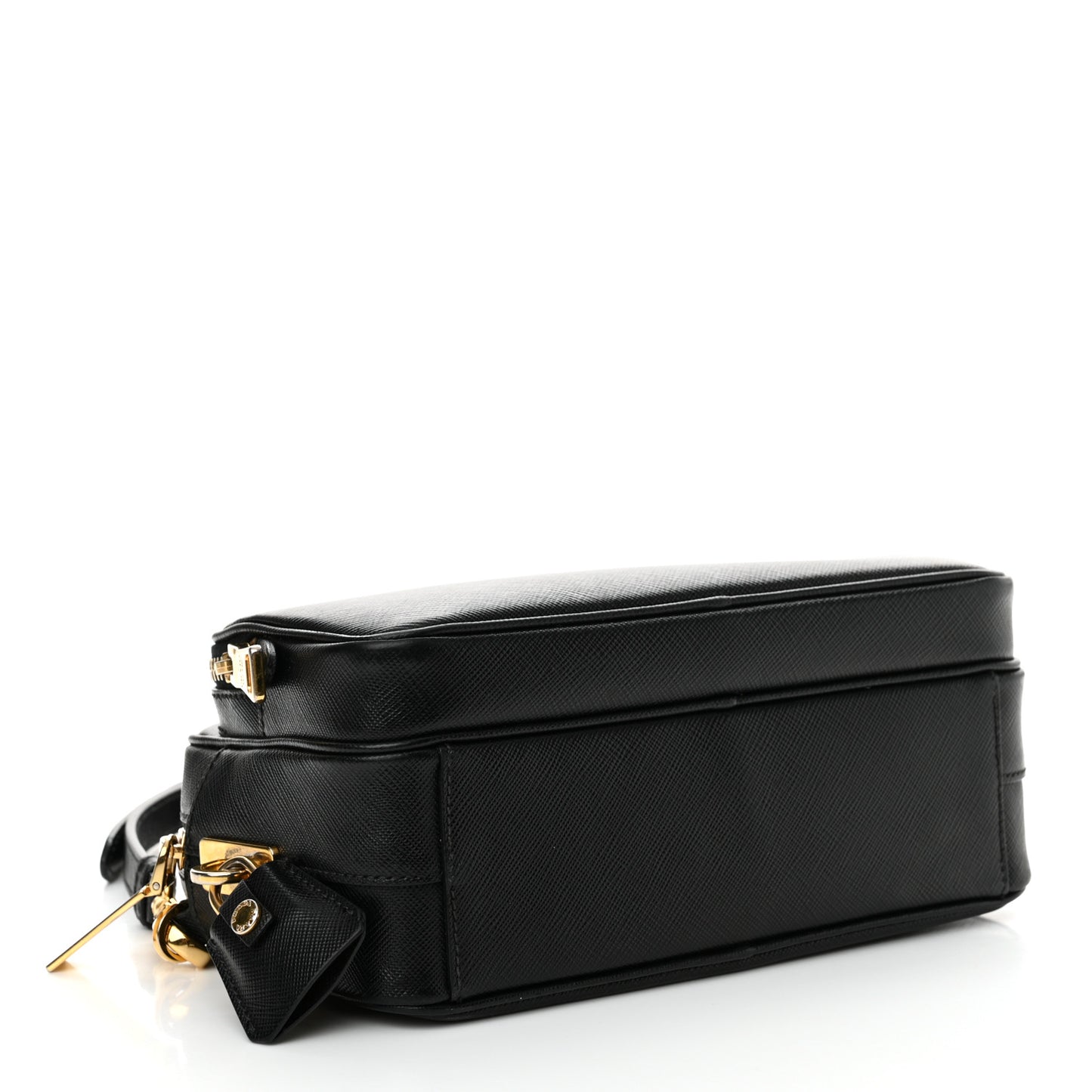 Saffiano Lux Camera Case Crossbody Bag Black