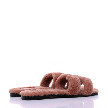 Hermes Woolskin Oran Sandals 39.5 Rose Aube 4 of 8