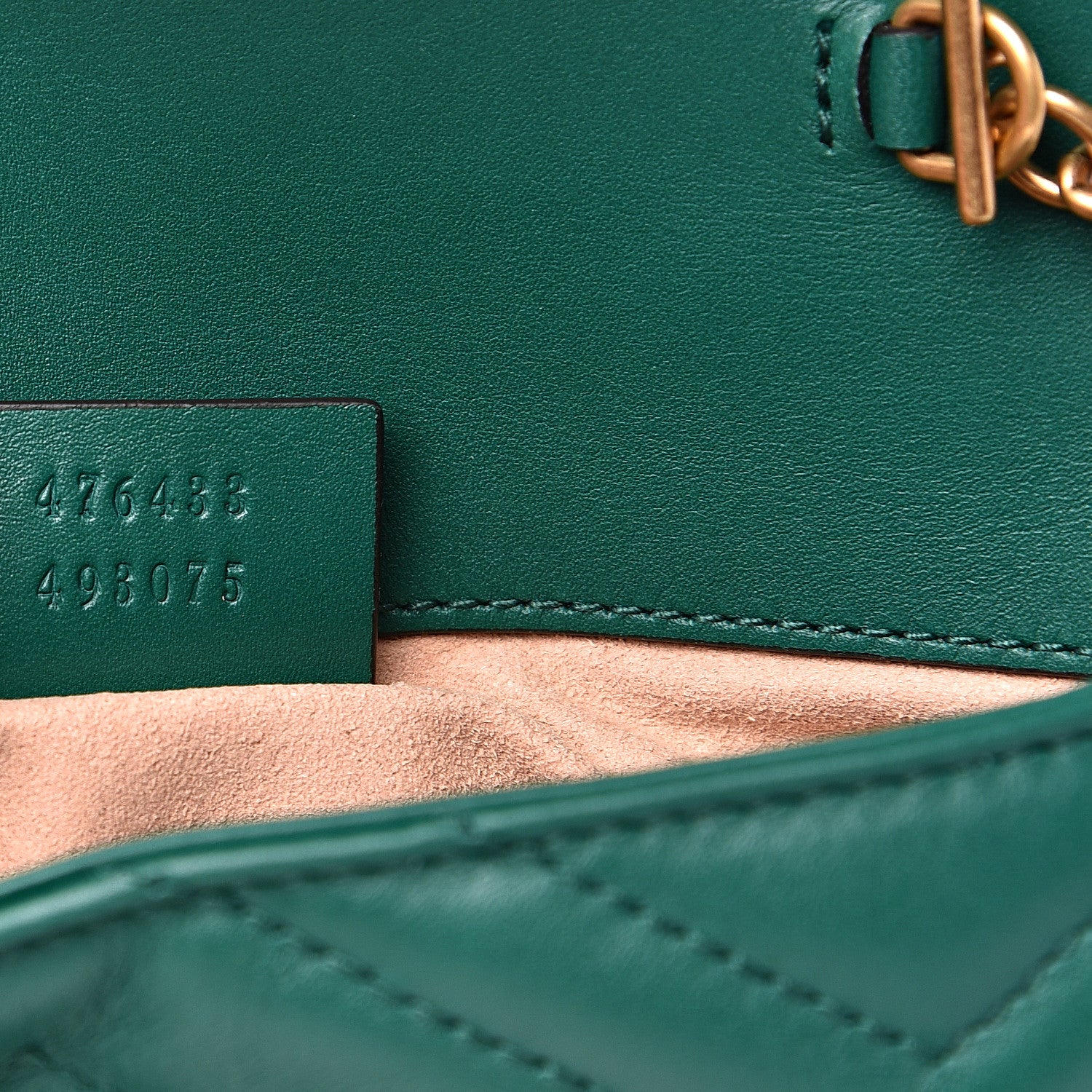 Gucci Calfskin Matelasse Super Mini GG Marmont Shoulder Bag Emerald Green 6 of 10
