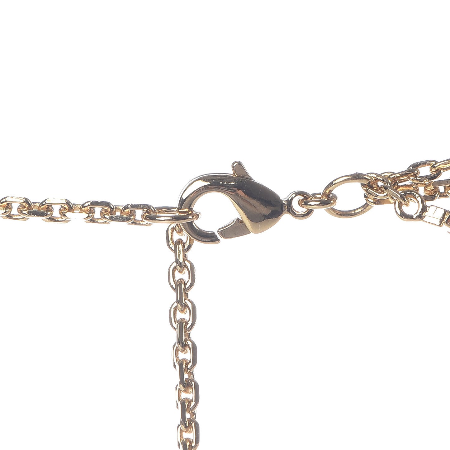 Metal Pearl CD Multi Strand Necklace Gold
