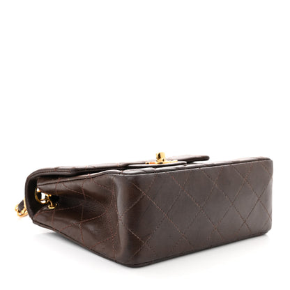 Chanel Lambskin Quilted Mini Square Flap Bag Dark Brown 4 of 13
