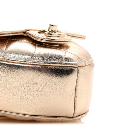 Chanel Metallic Lambskin Quilted CC In Love Heart Waist Belt Bag With Chain Gold 9 of 11