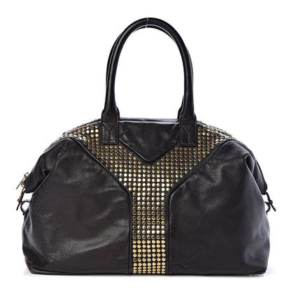 Saint Laurent Chevre Studded Large Rock Stud Easy Y Dark Brown 1 of 10