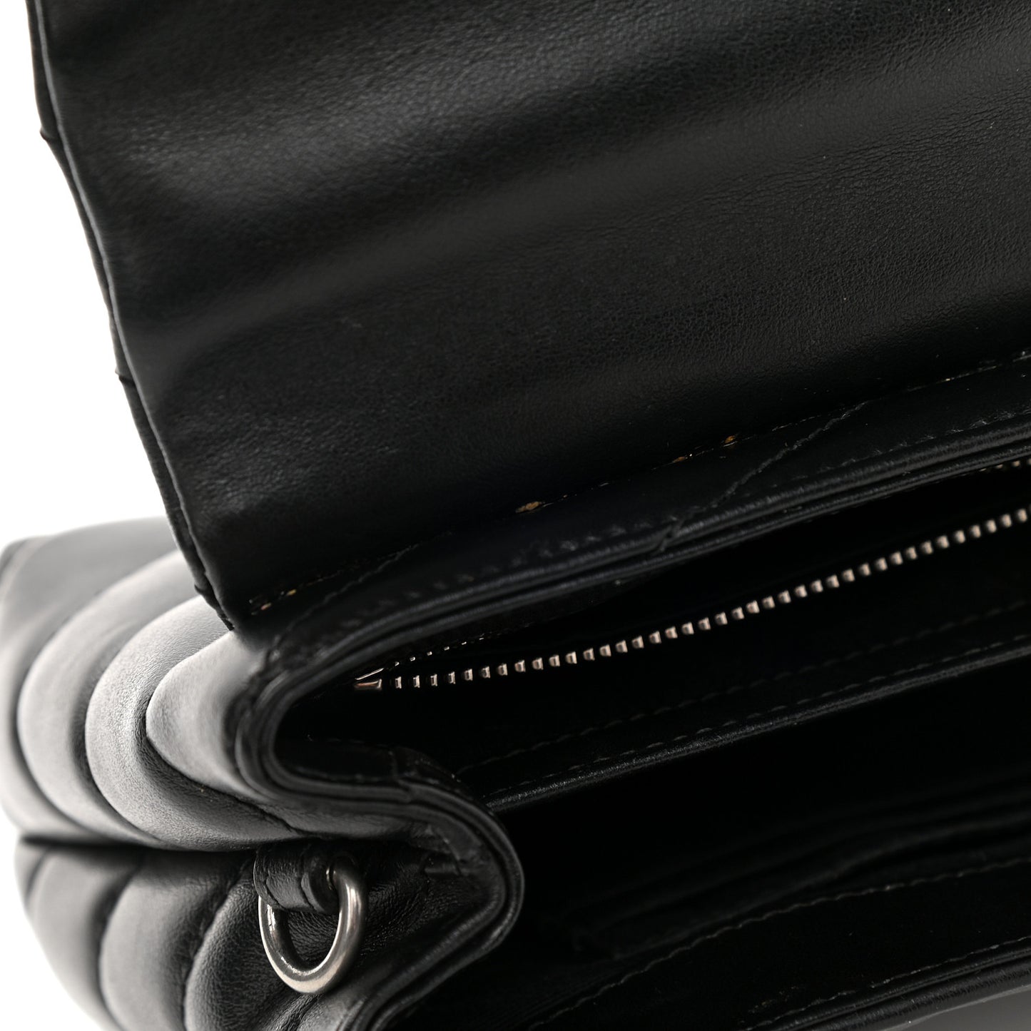 Calfskin Y Quilted Monogram Toy Loulou Crossbody Bag Black