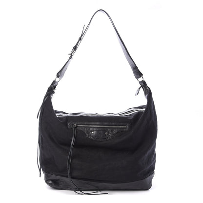 Balenciaga Chevre Canvas Classic Silver Hardware Hobo Black 1 of 8