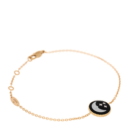 Christian Dior 18K Yellow Gold Diamond Black Onyx Mother of Pearl Rose Celeste Bracelet 2 of 4