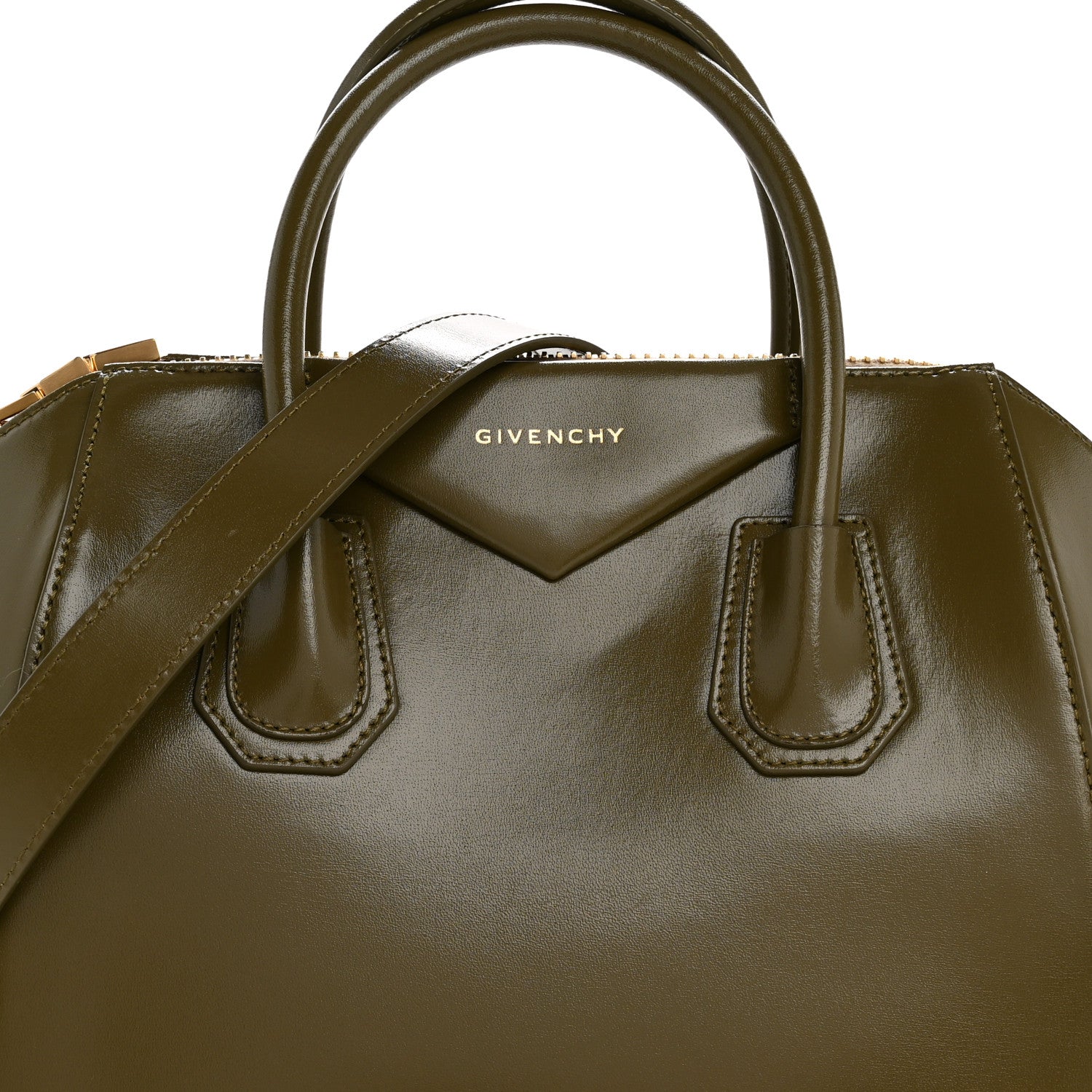 Givenchy Shiny Lord Calfskin Small Antigona Dark Khaki 7 of 11