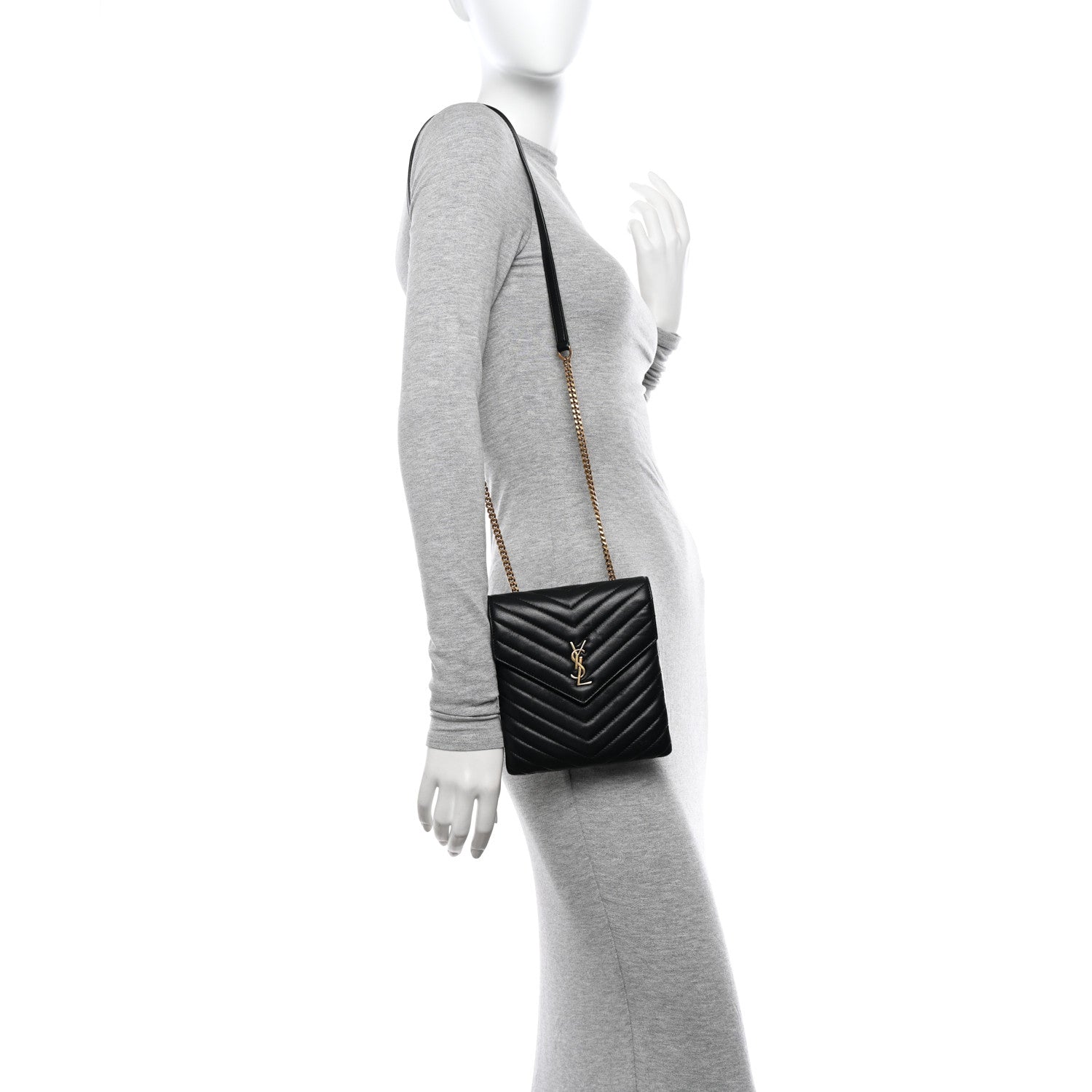 Saint Laurent Lambskin Quilted Double Flap Bag Black 2 of 10