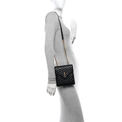 Saint Laurent Lambskin Quilted Double Flap Bag Black 2 of 10