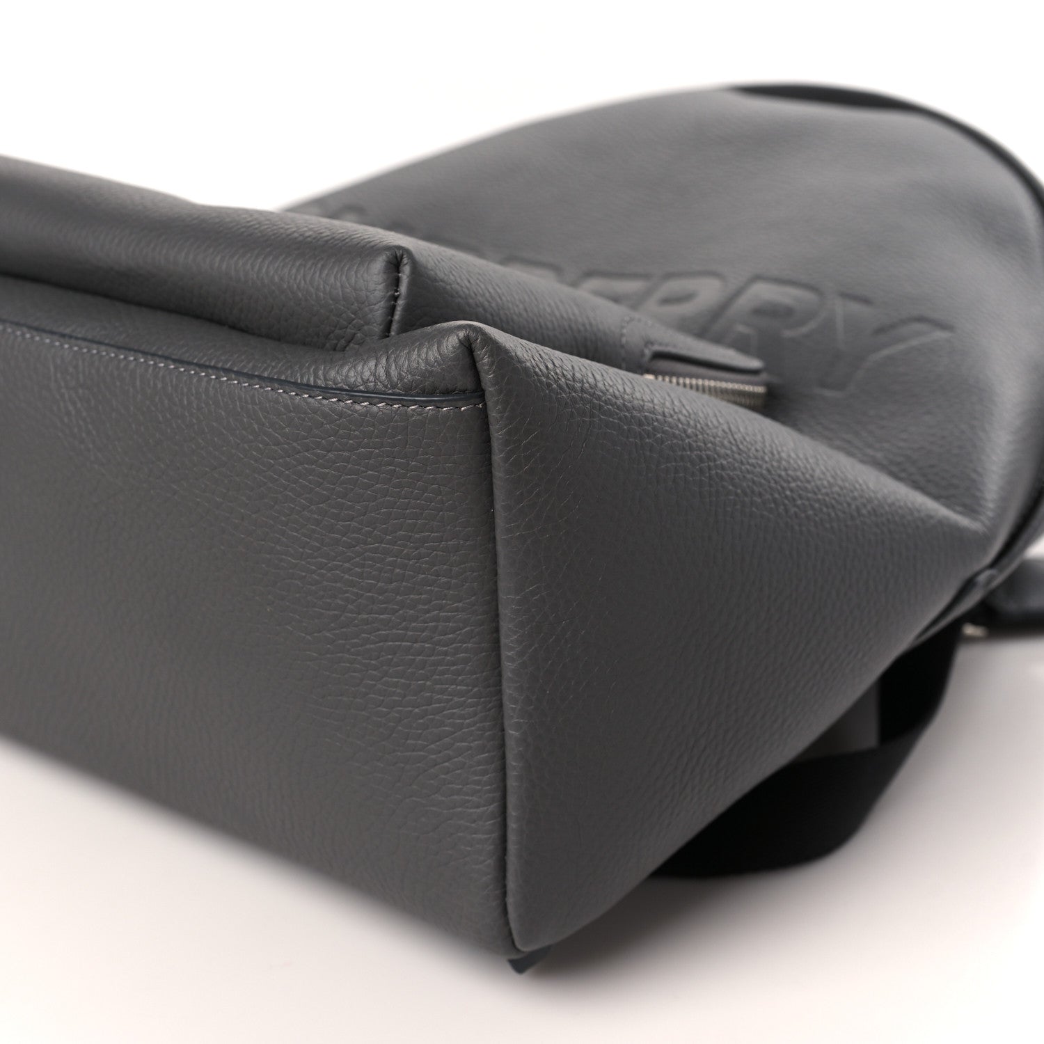Burberry Calfskin Logo Embossed Backpack Charcoal Grey 8 of 8