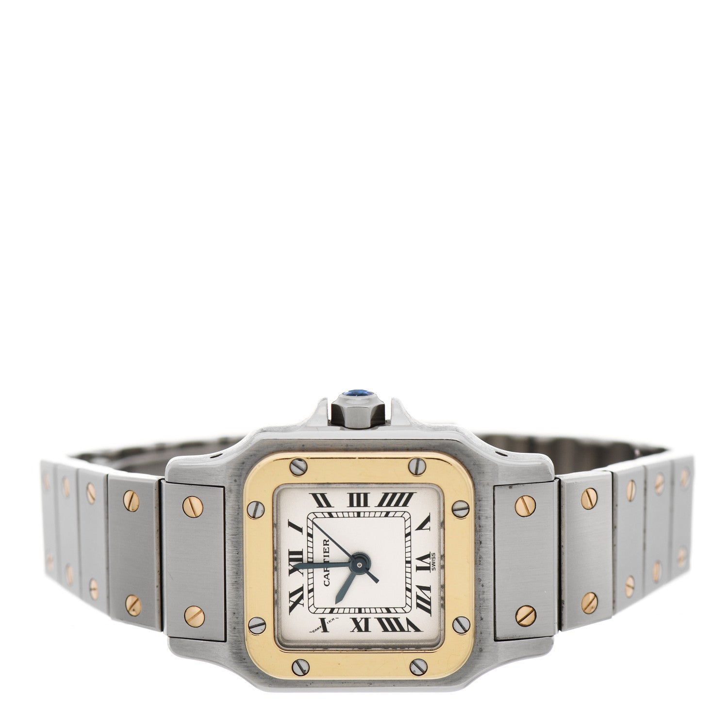 Cartier Stainless Steel 18K Yellow Gold 24mm Santos De Cartier Galbee Automatic Watch 2 of 6