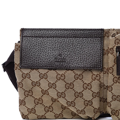 Gucci GG Monogram Double Pocket Belt Bag Dark Brown 9 of 11