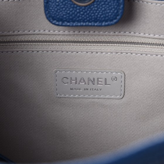 Calfskin Small Deauville Tote Blue