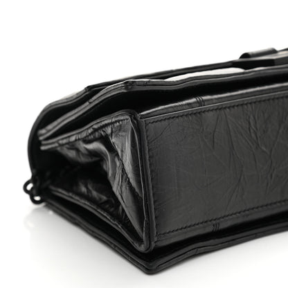 Balenciaga Crushed Calfskin Quilted Matte Black Hardware Small Crush Chain Bag Black 8 of 9