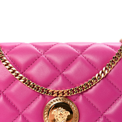 Versace Lambskin Quilted Medusa Wallet on Chain Crossbody Orchid 7 of 10