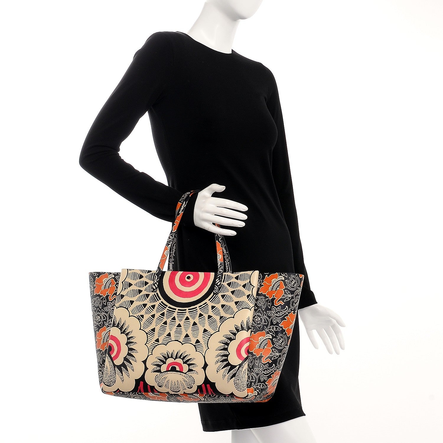 Valentino Garavani Vitello Mime Covered Tote Green Raspberry 2 of 10