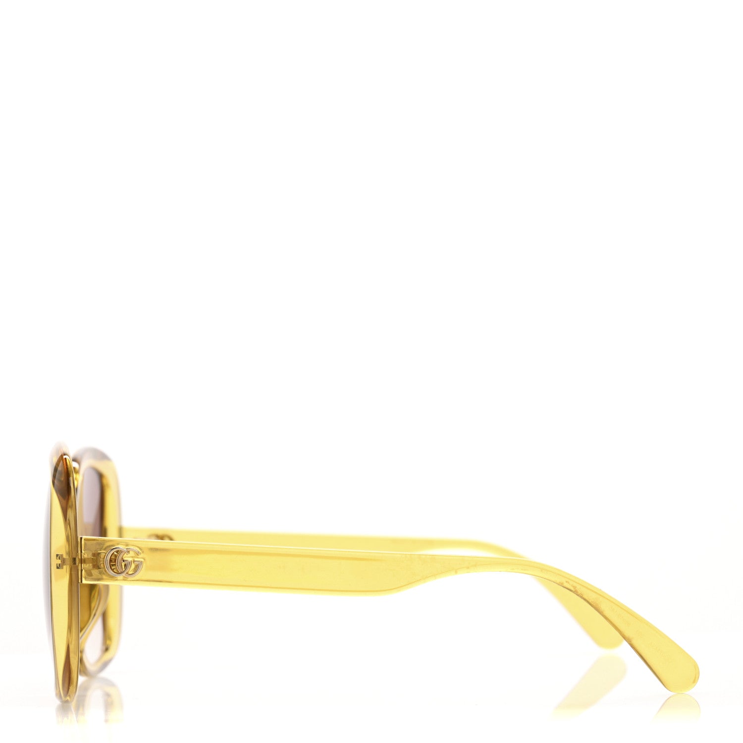 Gucci Oversized Square Sunglasses GG0714SA Yellow 3 of 9