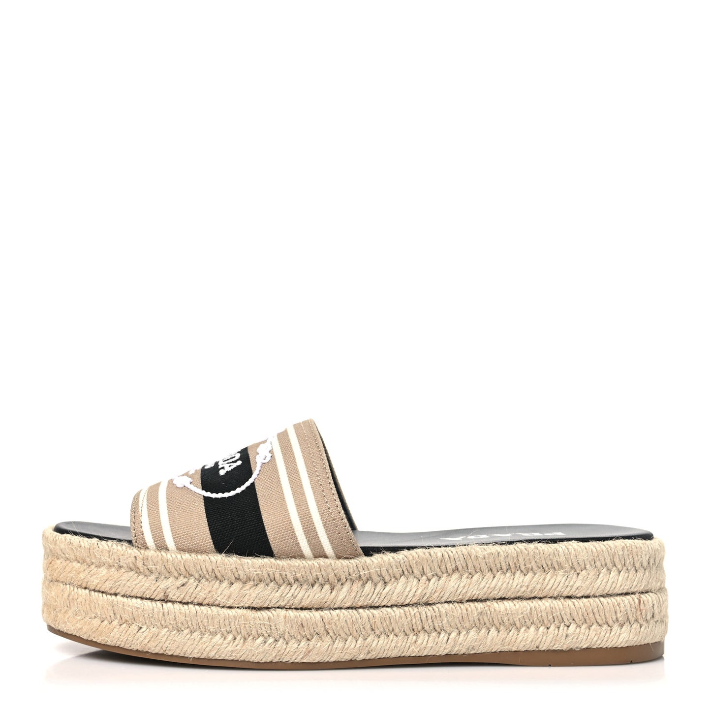 Canvas Logo Espadrilles Sandals 39 Beige Black