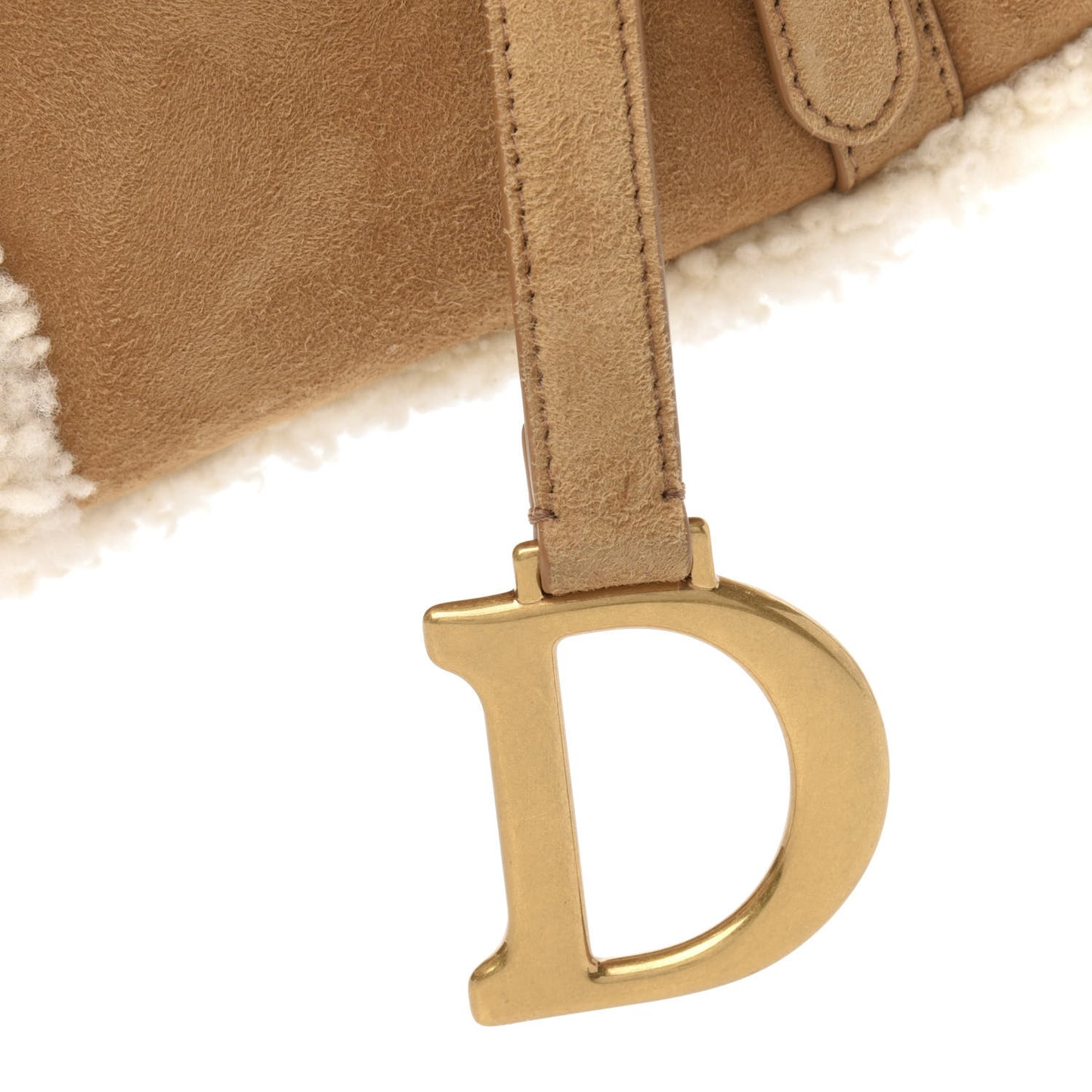 Shearling Saddle Bag Camel