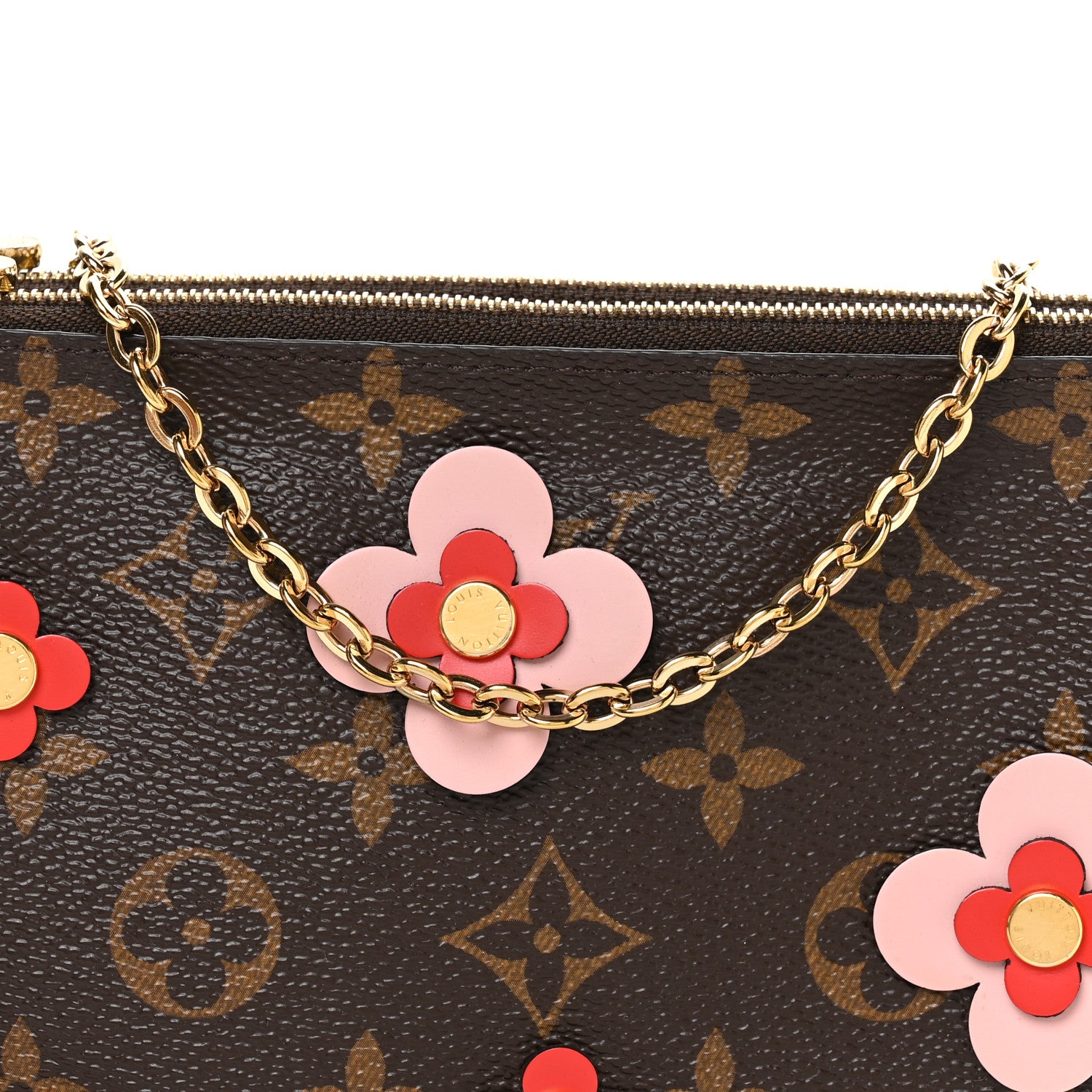 Louis Vuitton Monogram Blooming Flowers Double Zip Pochette
