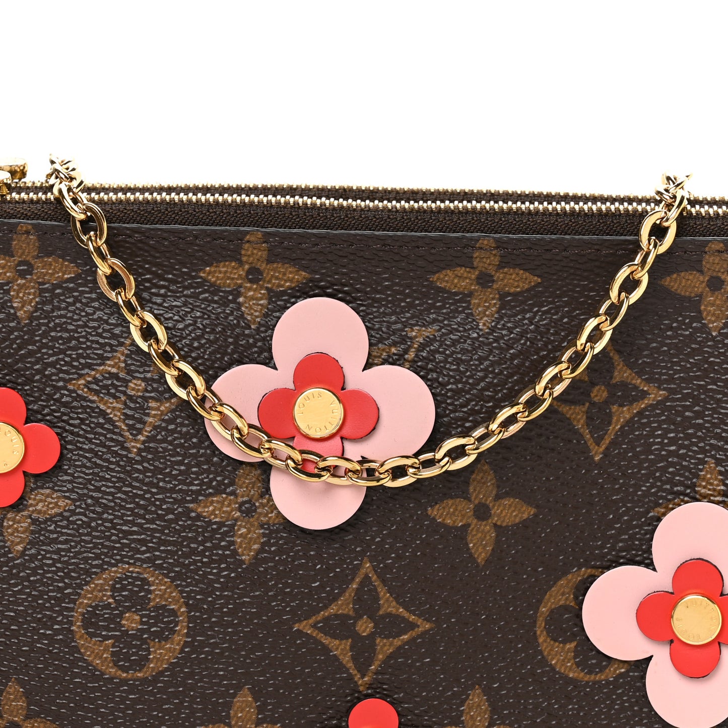 Monogram Blooming Flowers Double Zip Pochette