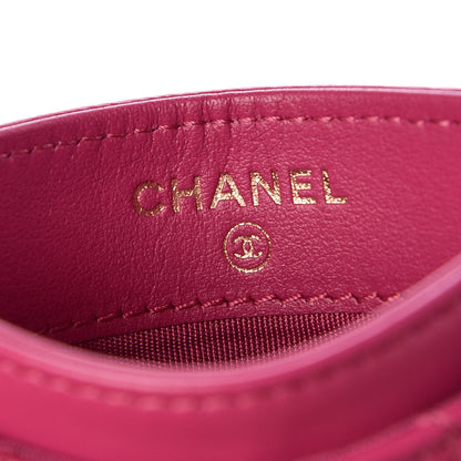 Chanel Lambskin Camellia Embossed Card Holder Fuchsia 7 of 10