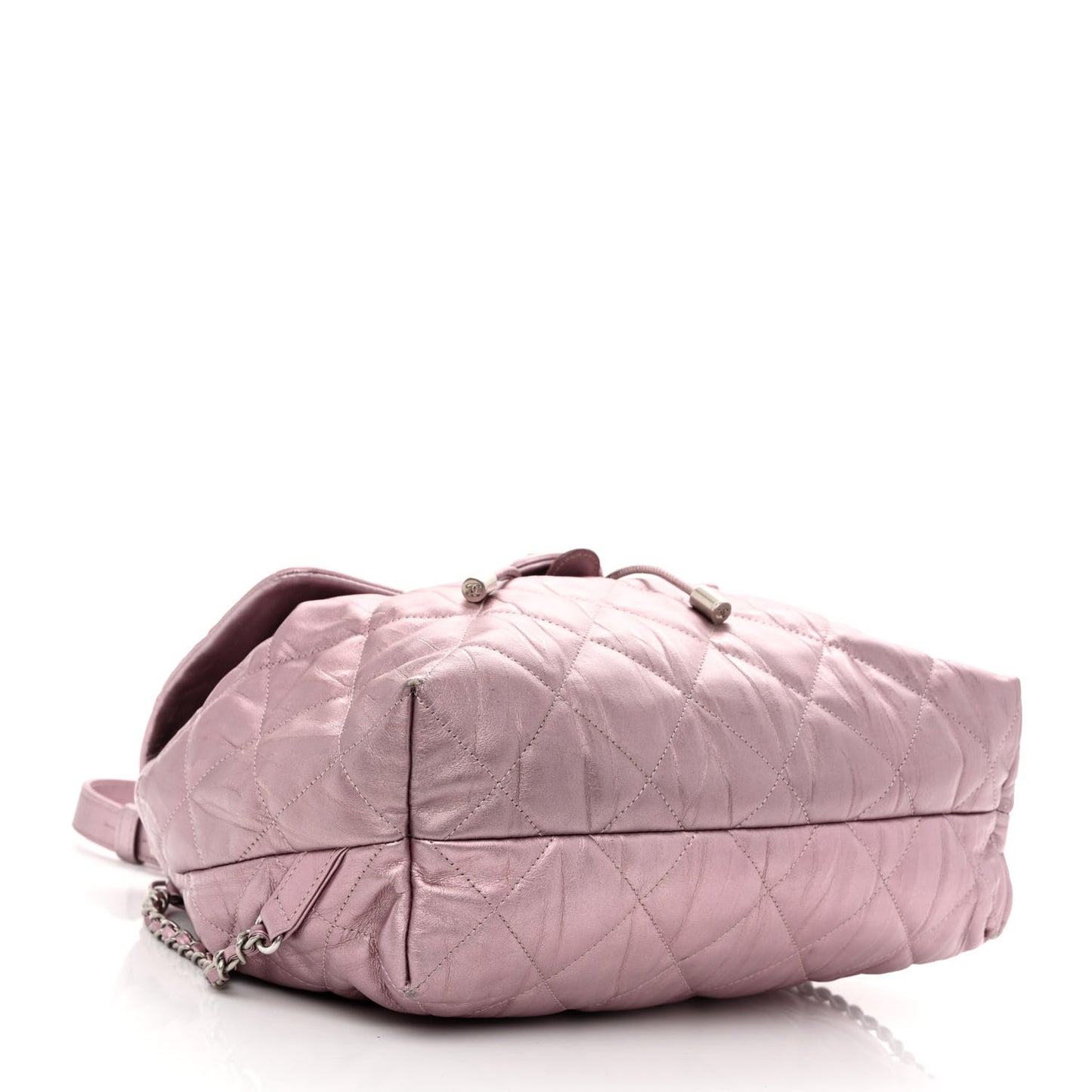 Iridescent Calfskin Quilted Ground Control Backpack Pink