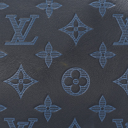 Louis Vuitton Calfskin Monogram Shadow Keepall Bandouliere 50 Navy 10 of 11