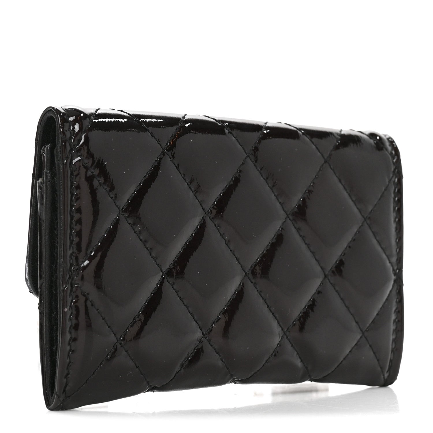 Chanel Patent Brilliant Flap Card Holder Violet 3 of 9