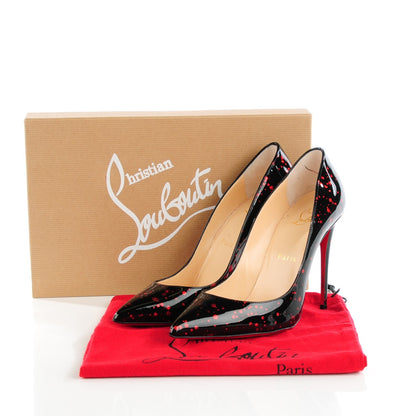Christian Louboutin Patent Pollock Pigalle Follies 100 Pumps 37.5 Black Red 8 of 8