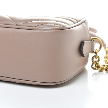 Gucci Calfskin Matelasse Small GG Marmont Chain Shoulder Bag Porcelain Rose 10 of 12