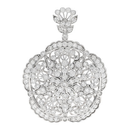 Parker & West by FASHIONPHILE 14K White Gold Diamond 3.15ctw Flower Pendant 1 of 3