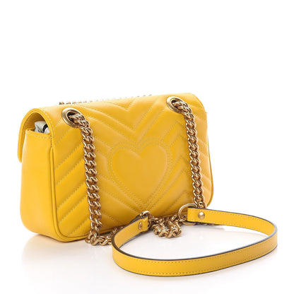 Gucci Calfskin Matelasse Mini GG Marmont Shoulder Bag Stone Topaz 3 of 14