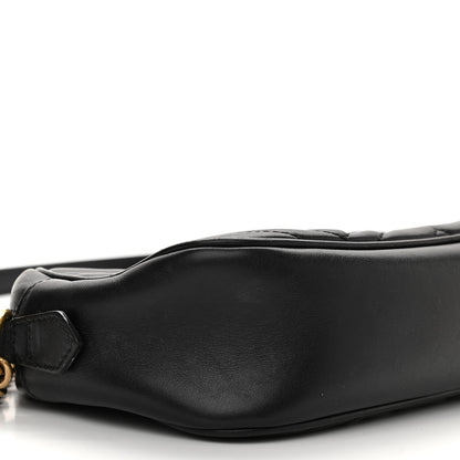 Gucci Calfskin Matelasse Small GG Marmont Chain Shoulder Bag Black 9 of 13