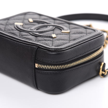 Chanel Caviar Quilted CC Filigree Vanity Clutch With Chain Black 9 of 11