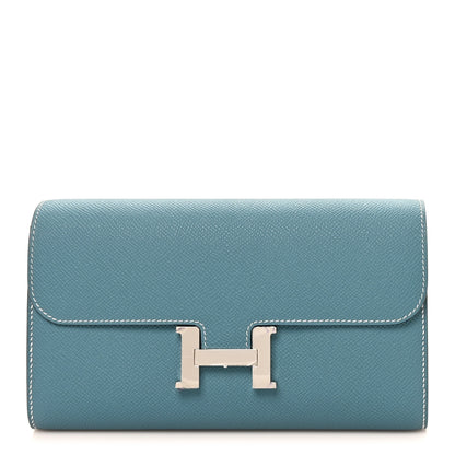 Hermes Epsom Constance Wallet To Go New Bleu Jean 1 of 8