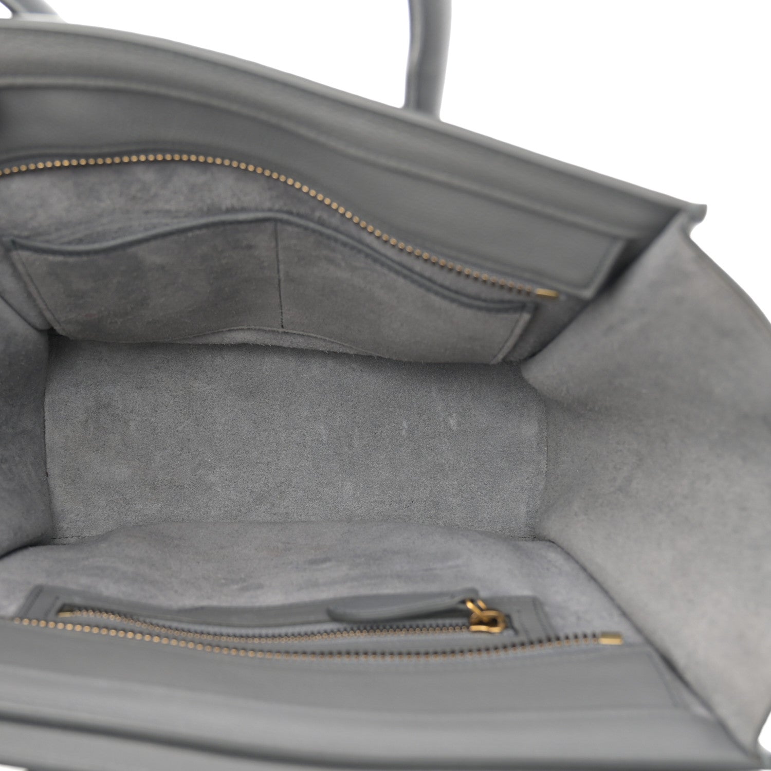 Celine Baby Drummed Calfskin Micro Luggage Kohl 5 of 10