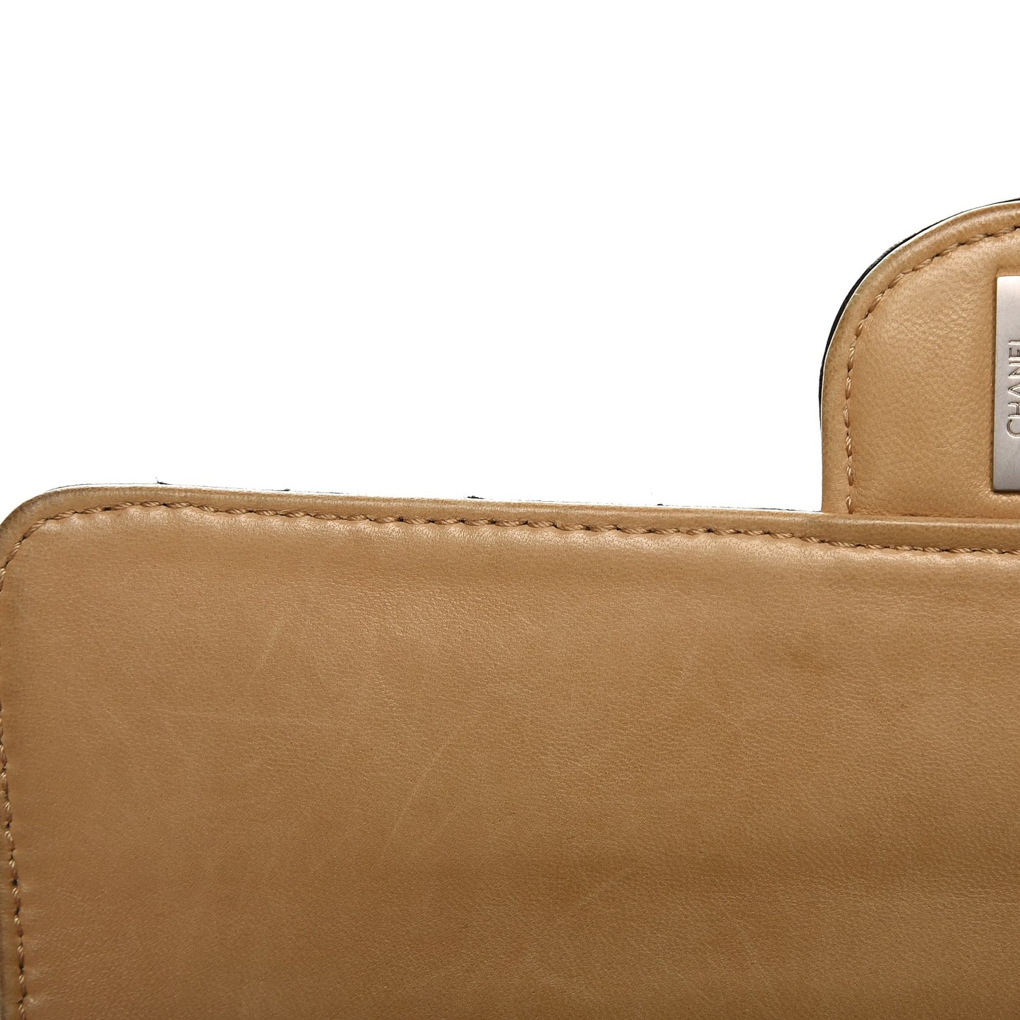 Lambskin Quilted Bi-Color Medium Single Flap Black Beige