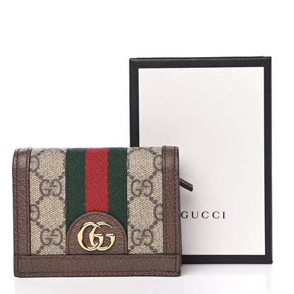 Gucci GG Supreme Monogram Web Ophidia Card Case Beige New Acero 11 of 11