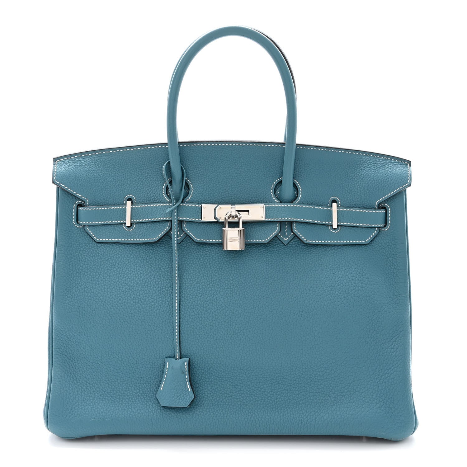 Hermes Taurillon Clemence Birkin 35 Blue Jean 1 of 13