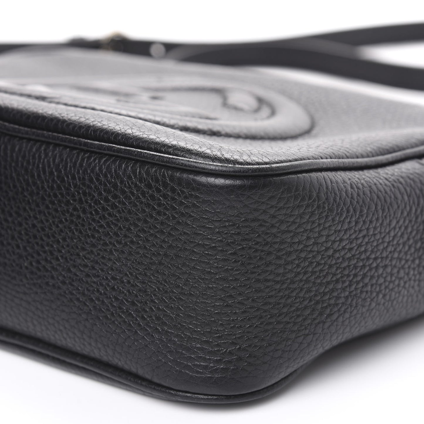 Pebbled Calfskin Small Soho Disco Bag Black