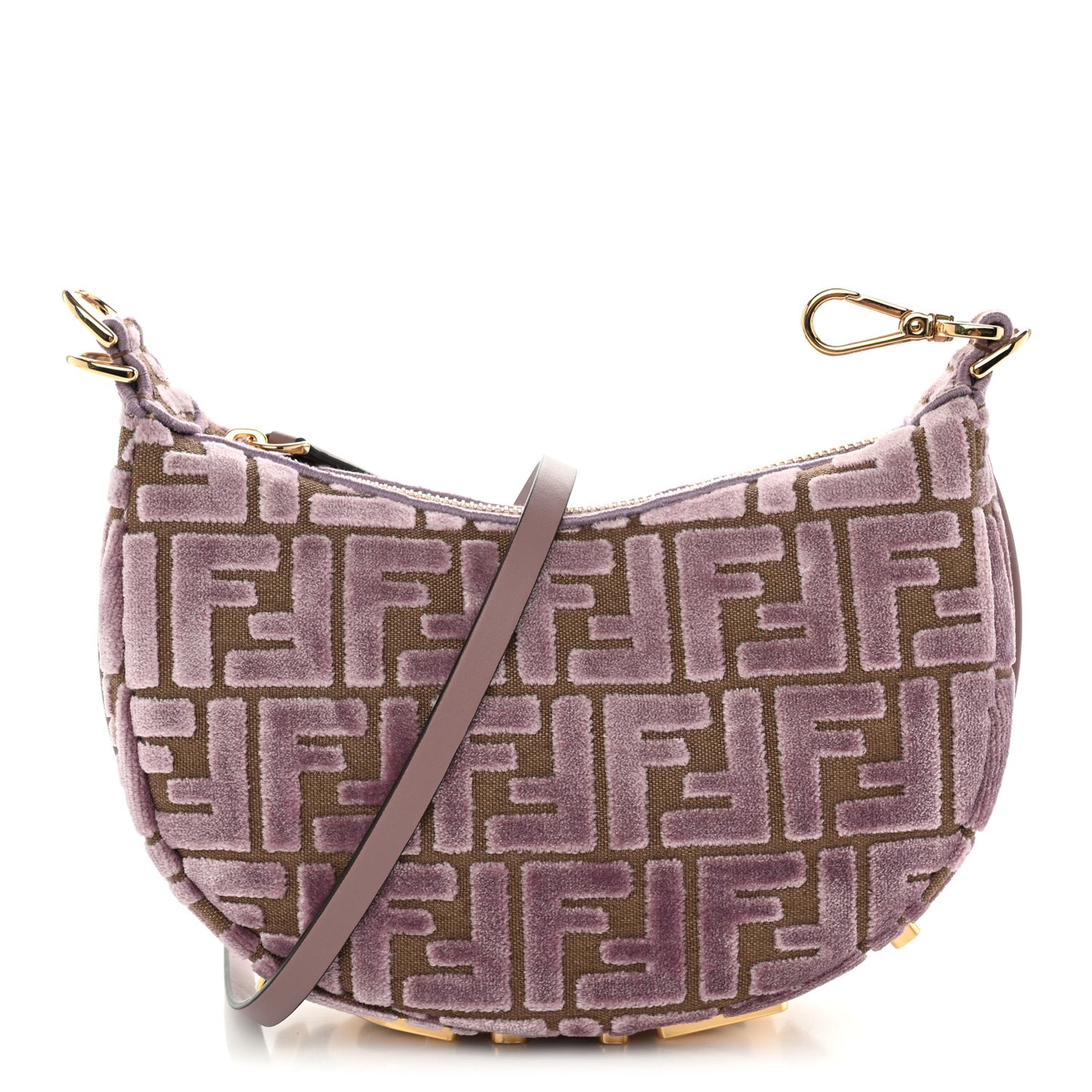 Velluto Jacquard F is Fendi Vitello Grace Mini Fendigraphy Hobo Bag Dusty Mauve
