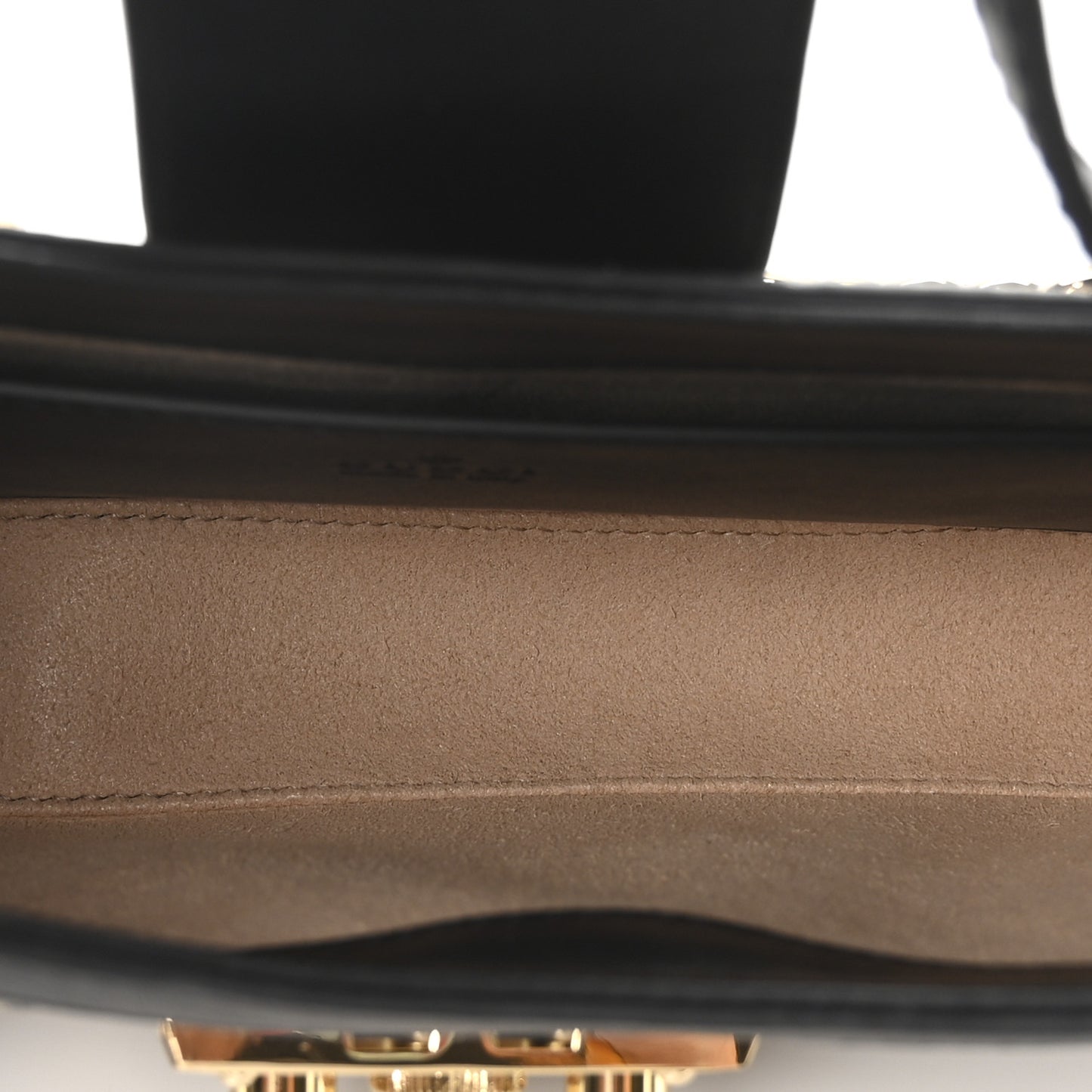 GG Supreme Monogram Calfskin Small Padlock Chain Shoulder Bag Beige Ebony Black